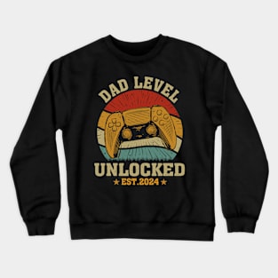 Vintage Dad Level Unlocked EST 2024 Crewneck Sweatshirt